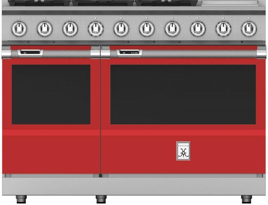 Hestan 48 Inch 5 Burner with Griddle Dual Fuel Double Oven Range RD