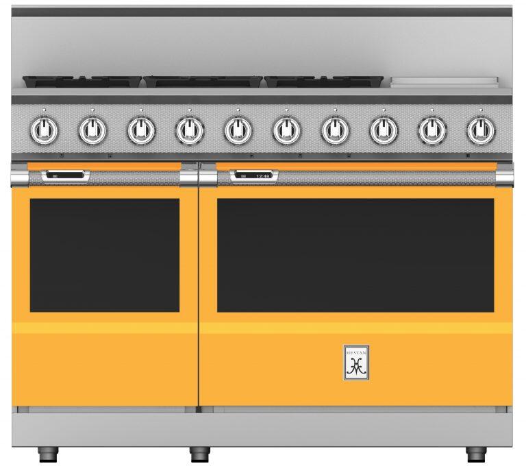 Hestan 48 Inch 5 Burner with Griddle Dual Fuel Double Oven Range YW