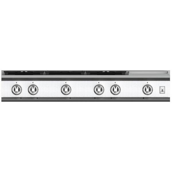 Hestan 48 Inch 5 Burner with Griddle Rangetop Front View WH
