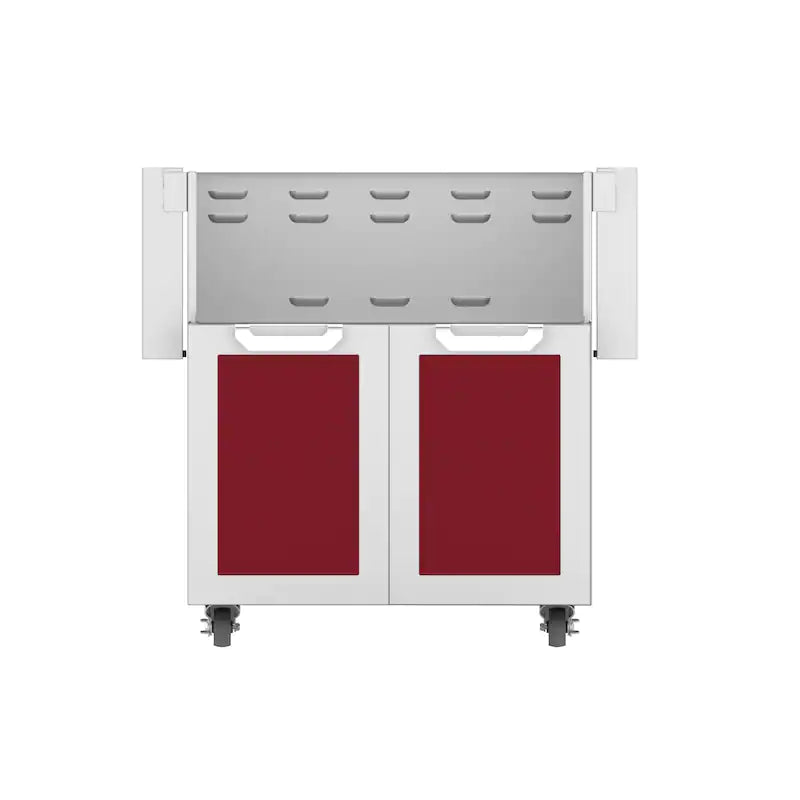 Hestan Double Door Tower Cart For 30-Inch Gas Grill in burgundy  color