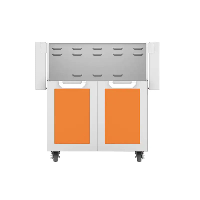 Hestan Double Door Tower Cart For 30-Inch Gas Grill in orange color