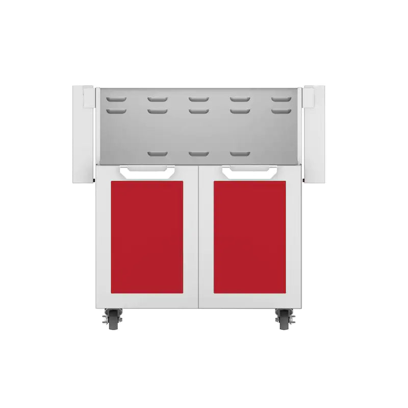 Hestan Double Door Tower Cart For 30-Inch Gas Grill in red color