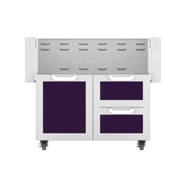 Hestan Double Drawer and Door Tower Cart For 36-Inch Gas Grill Purple