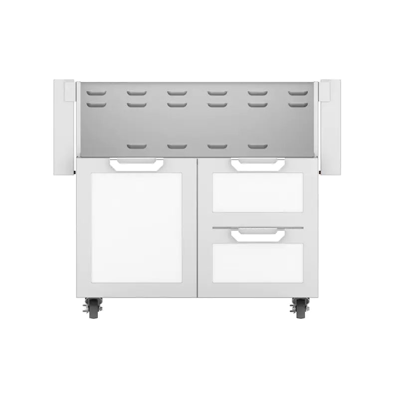 Hestan Double Drawer and Door Tower Cart For 36-Inch Gas Grill White