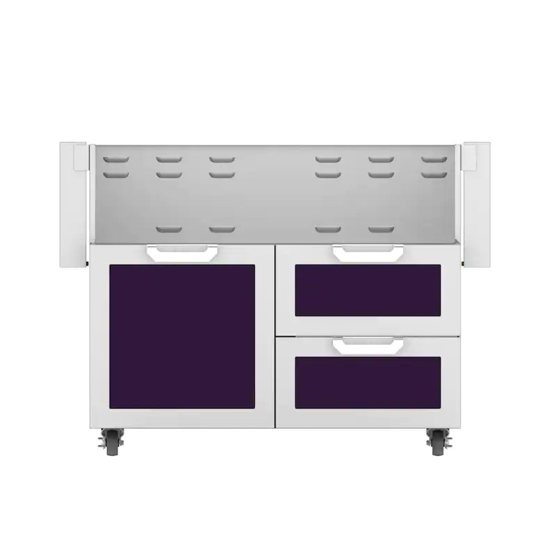 Hestan Double Drawer and Door Tower Cart For 42-Inch Gas Grill Purple
