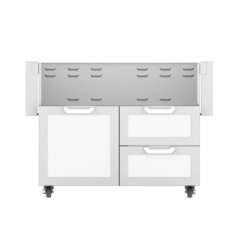 Hestan Double Drawer and Door Tower Cart For 42-Inch Gas Grill White