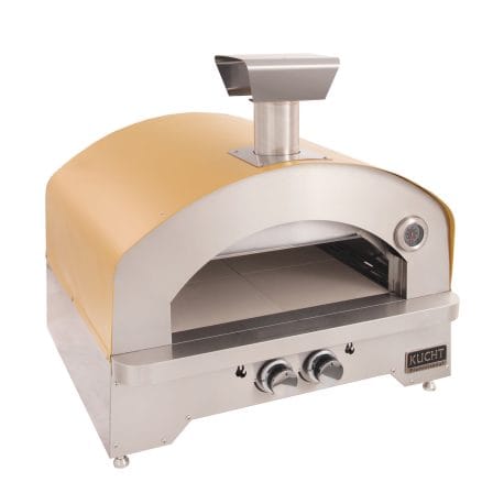 Kucht Professional Napoli Gas-Powered Pizza Oven in yellow color. View from above left.