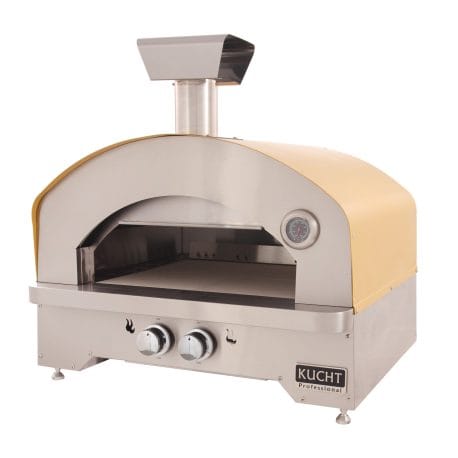 Kucht Professional Napoli Gas-Powered Pizza Oven in yellow color. Fron right view.