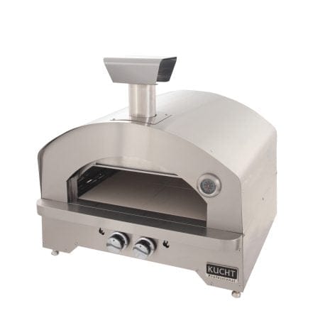 Kucht Professional Napoli Gas-Powered Pizza Oven in stainless steel. View from above right.