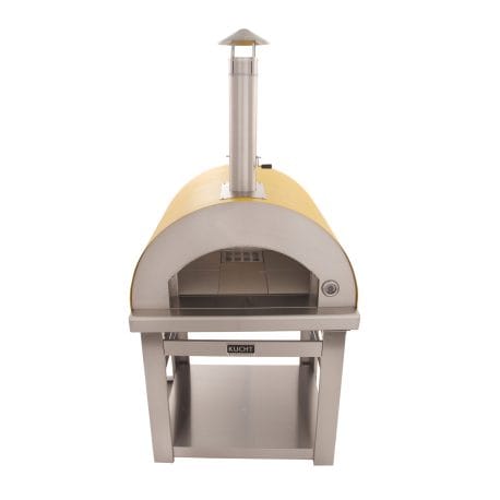 Kucht Professional Venice Wood-Fired Pizza Oven in yellow color. Front view.