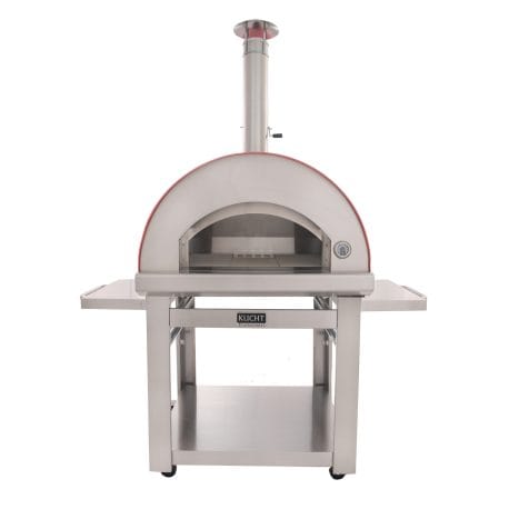 Kucht Professional Venice Wood-Fired Pizza Oven in stainless steel. Front view.
