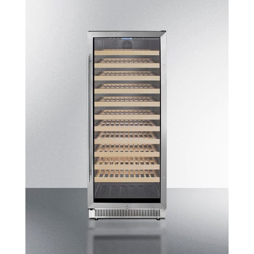 Summit 127 Bottle Single Zone 24 Inch Wide Wine Cooler front view.