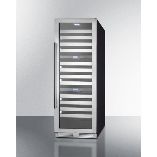 Summit 149 Bottle Triple Zone 24 Inch Wide Commercial Wine Cooler view from right side.