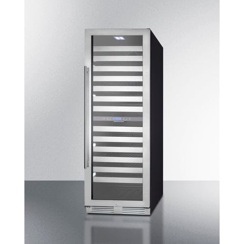 Summit 163 Bottle Dual Zone 24 Inch Wide Commercial Wine Cooler view from right side.