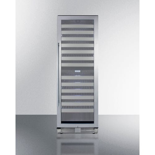 Summit 163 Bottle Dual Zone 24 Inch Wide Commercial Wine Cooler front view.