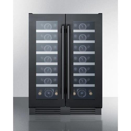 Summit 42 Bottle Dual Zone 24 Inch Wide Wine Cooler front view of full cooler.