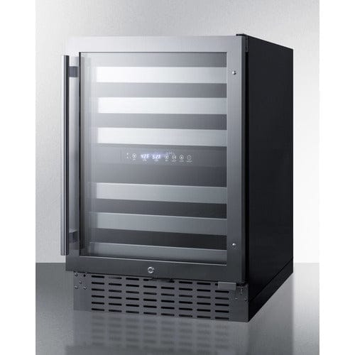 Summit 46 Bottle Dual Zone 24 Inch Wide Commercial Wine Cooler side view.