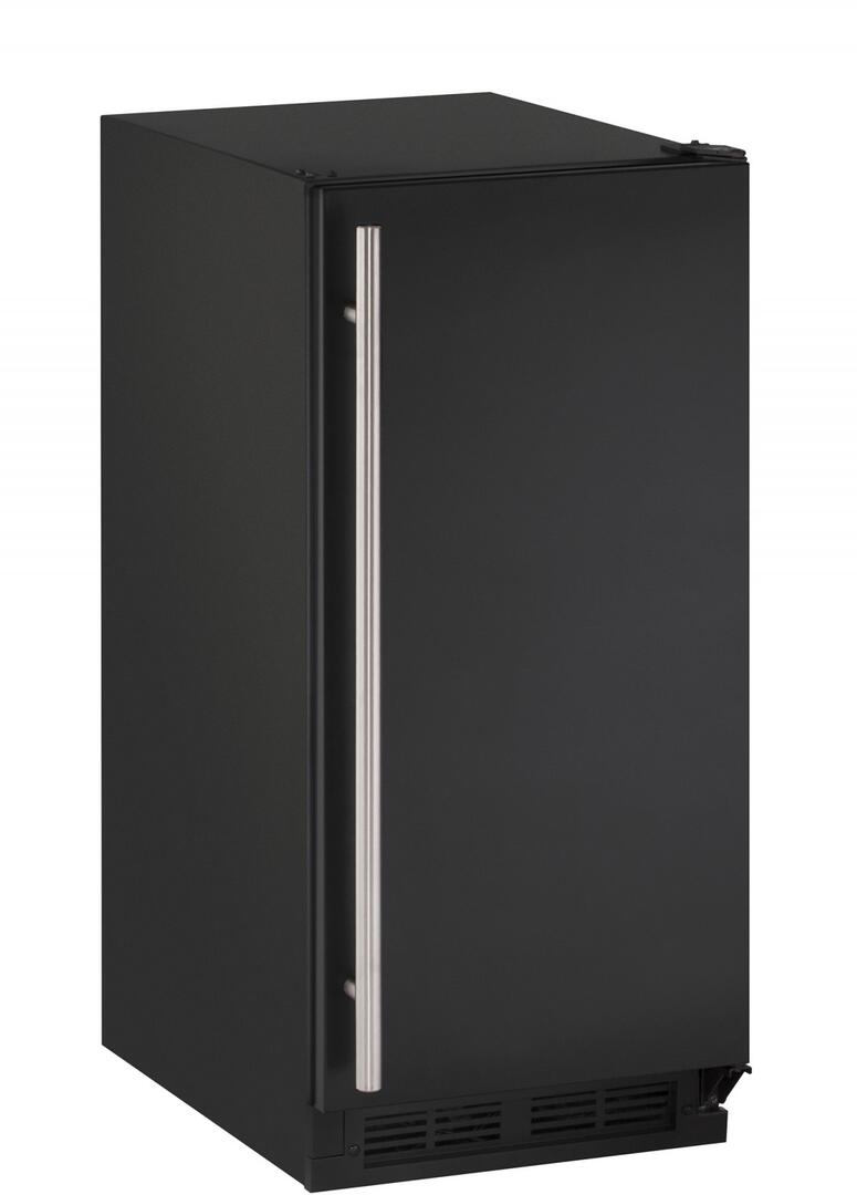 Main Image, U-CLR1215B-00B 15" 1000 Series Clear Ice Machine with 60 lbs of Daily Ice Production, 30 lbs of Ice Storage, LED Interior, Drain Required and Reversible Door, in Black