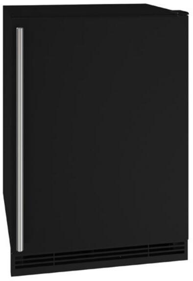 UHRE124-BS01A 24" 1 Class Series Refrigerator with 5.7 cu. ft. or 185 Can/123 Bottle Capacity, Convection Cooling System, Reversible Hinge, Black Interior, White LED Lighting, Digital Touch Pad Control, Solid Black Door