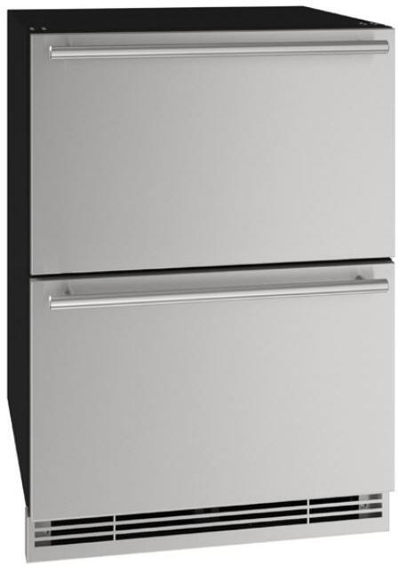 UHDR124-SS61A 24&quot; 1 Class Series Refrigerator Drawers with 5.2 cu. ft. or 150 Can/98 Bottle Capacity, Full Extension Stainless Steel Drawer, Convection Cooling System, Digital Touch Pad Control, LED Lighting, Stainless Steel Door
