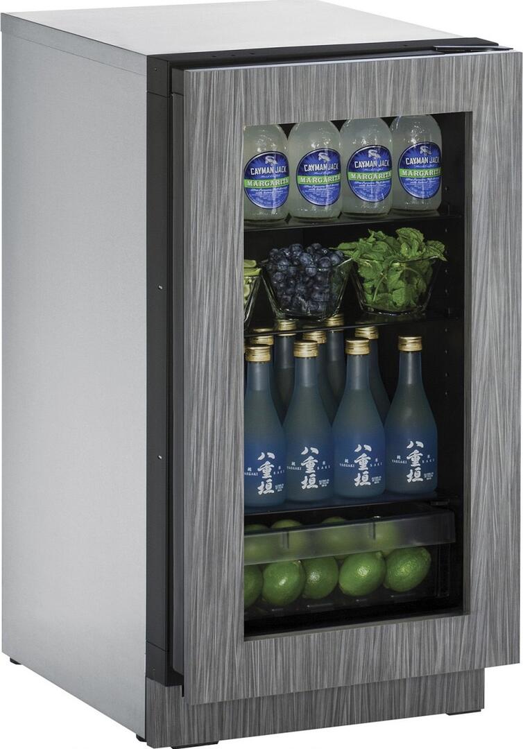 Main Image, Custom Panel Not Included, U-2218RGLINT-00B 18&quot; Energy Star Certified Built-in Compact Refrigerator with 3.6 cu. ft. Capacity, 4 Adjustable Glass Shelves, Glass Door, LED Lighting, Convection Cooling System, Clear Crisper Drawer and Star K Certified, in Panel Ready