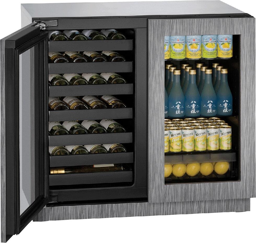 Open View, U-3036BVWCINT-00B 36&quot; Modular 3000 Series Beverage Center with U-Select Control, Dual Temperature Zones, 7 Wine Racks, 31 Wine Bottle Capacity and Triple Thermopane Glass Door in Panel Ready, 4