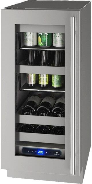 Main Image, UHBV515-SG51A 5 Class 15&quot; Left Hinge Beverage Center with 2.9 cu. ft. Capacity, Two Removable Full-Extension Wine Racks, LED Lighting and Soft Close Door in Stainless Steel