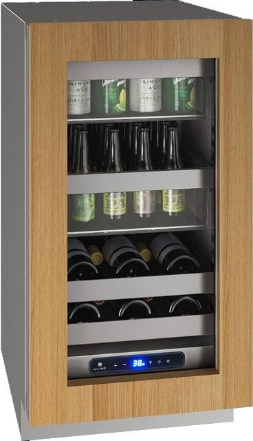 Main Image, Custom Panel and Handle Not Included, UHBV518-IG01A 5 Class 18&quot; Beverage Center with 3.7 cu. ft. Capacity, Two Removable Full-Extension Wine Racks, LED Lighting and Soft Close Door in Panel Ready with Glass