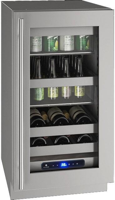 Main Image, UHBV518-SG41A 5 Class 18&quot; Left Hinge Beverage Center with 3.7 cu. ft. Capacity, Two Removable Full-Extension Wine Racks, LED Lighting and Soft Close Door in Stainless Steel