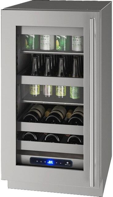 Main Image, UHBV518-SG51A 5 Class 18&quot; Right Hinge Beverage Center with 3.7 cu. ft. Capacity, Two Removable Full-Extension Wine Racks, LED Lighting and Soft Close Door in Stainless Steel