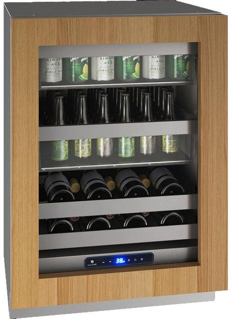 Main Image, Custom Panel and Handle Not Included, UHBV524-IG01A 5 Class 24&quot; Beverage Center with 5.2 cu. ft. Capacity, Two Removable Full-Extension Wine Racks, LED Lighting and Soft Close Door in Panel Ready with Glass