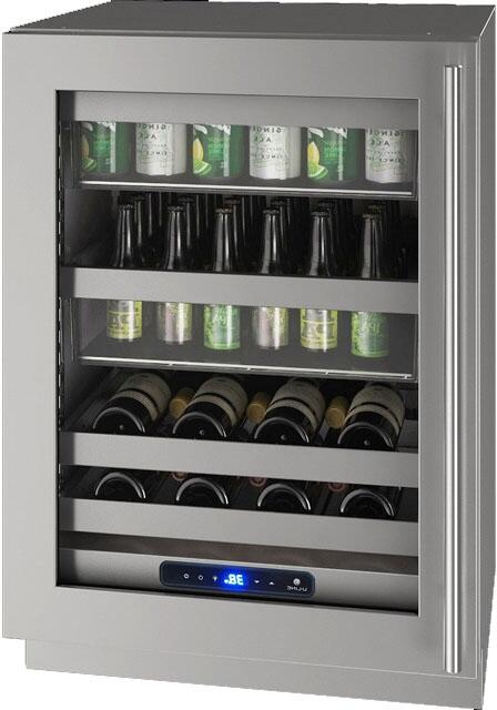 Main Image, UHBV524-SG51A 5 Class 24&quot; Left Hinge Beverage Center with 5.2 cu. ft. Capacity, Two Removable Full-Extension Wine Racks, LED Lighting and Soft Close Door in Stainless Steel