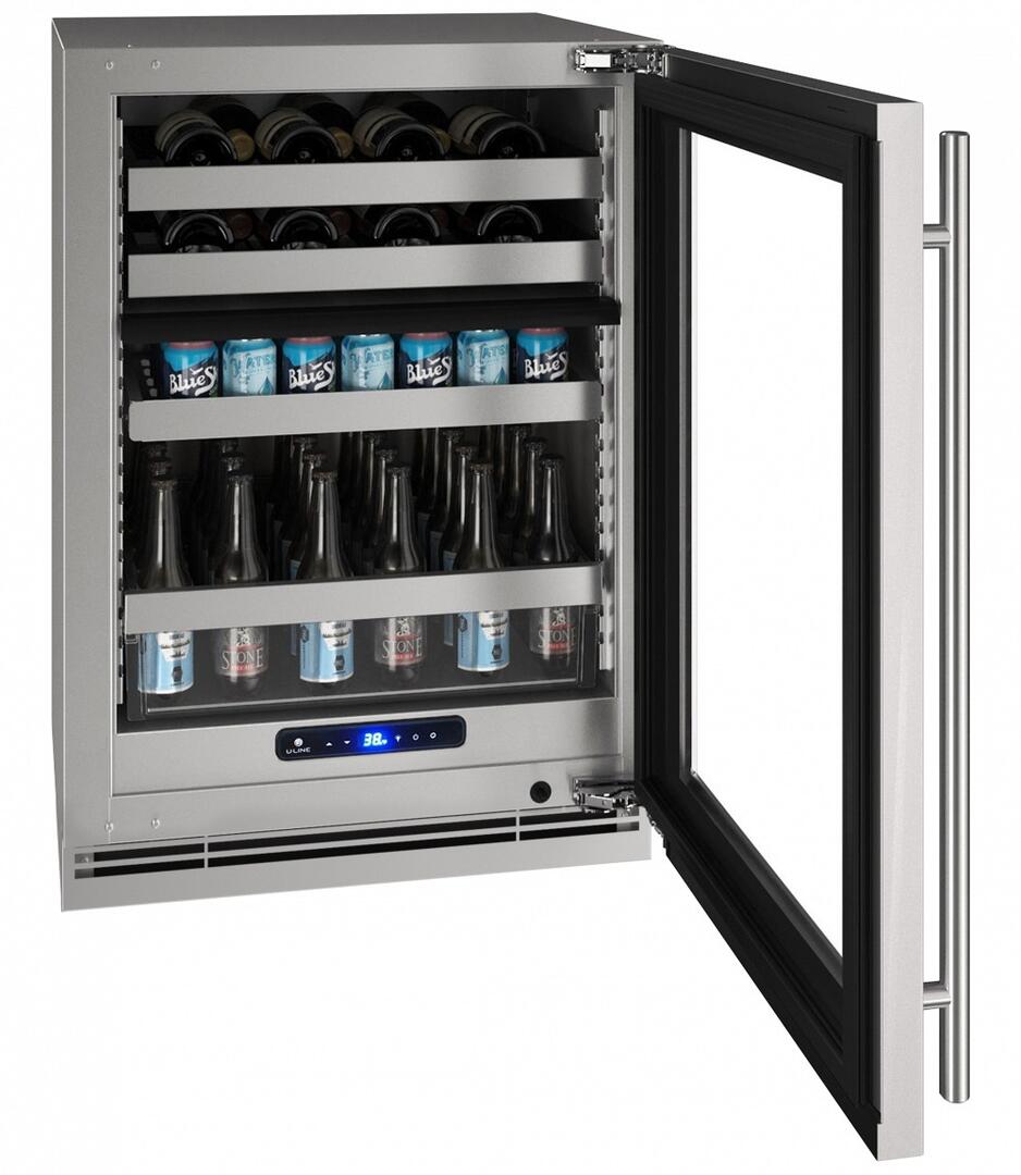 UHBD524IS01A Sample Storage, UHBD524-IS01A 24&quot; 5 Class Dual-Zone Beverage Center with 5.1 cu. ft. Capacity, Digital Touch Pad Control and Convection Cooling System in Panel Ready, 2