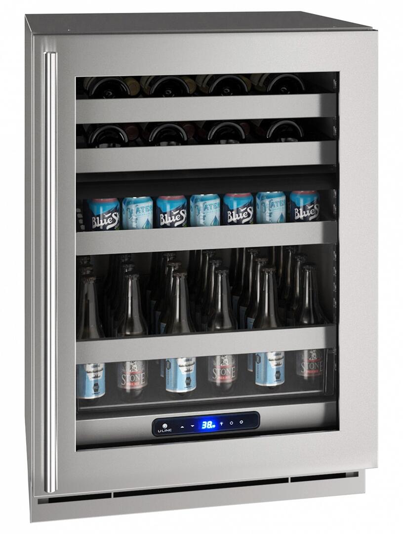 Main Image, UHBD524-SG01A 24&quot; 5 Class Dual-Zone Beverage Center with 5.1 cu. ft. Capacity, Digital Touch Pad Control and Convection Cooling System in Stainless Steel