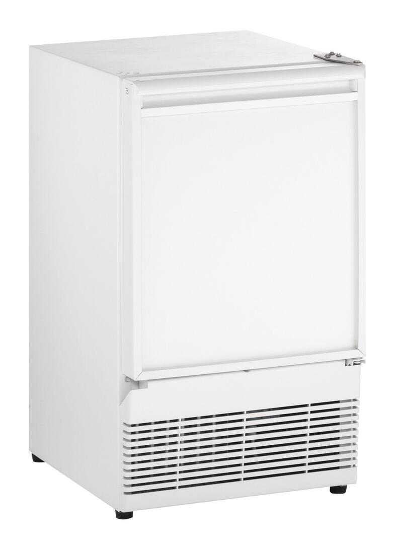 White, U-BI98W-00A 15" Ice Maker with Energy Efficiency, 25 lbs. of Daily Production/Storage, Field Reversible Door, Crescent Ice Shape and ADA Compliance, in White