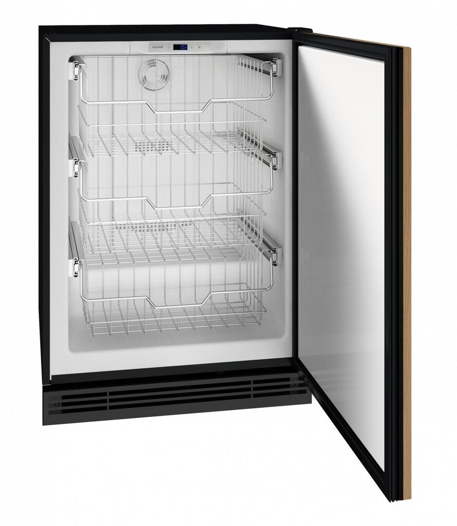 Interior, UHFZ124-IS01B 24&quot; 1 Class Series Convertible Freezer/Refrigerator with 4.8 cu. ft. Capacity, Convection Cooling System, 3 Extension Chrome Plated Baskets, LED Lighting and Digital Touch Pad Control in Panel Ready, 2
