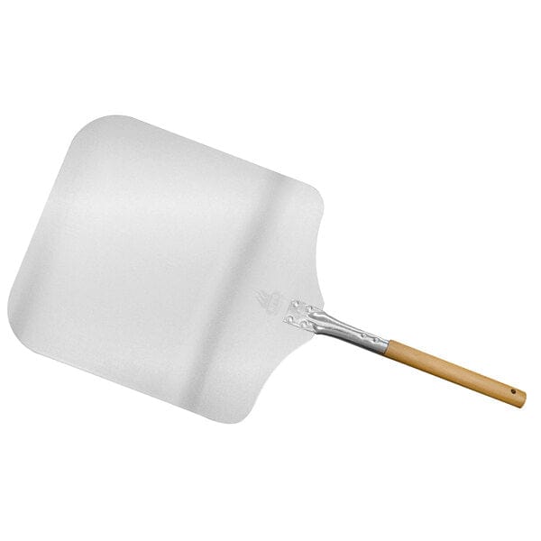 WPPO 14 x 16 Inch Aluminum Pizza Peel with 11 3/4 Inch Wooden Handle Full  View