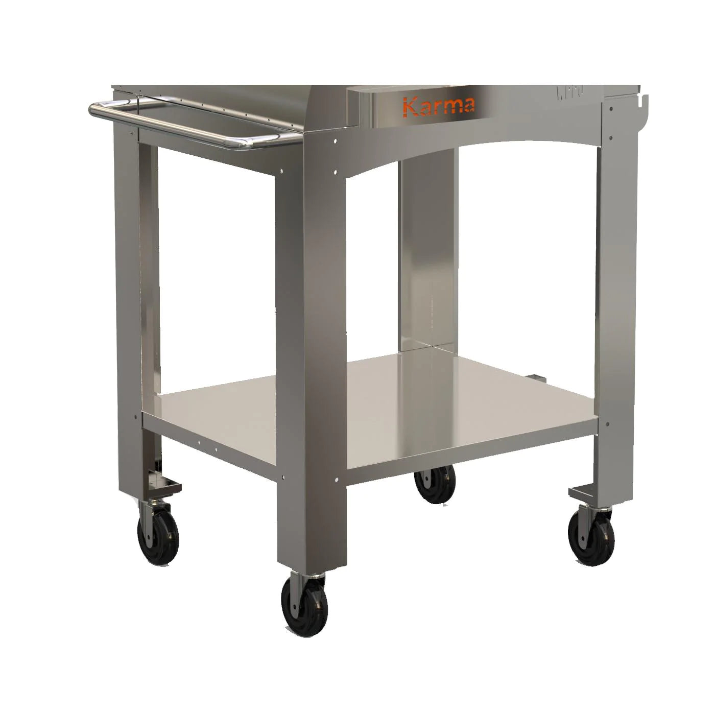 WPPO Karma 32 Inch Stainless Steel Pizza Oven Cart Left Angle View