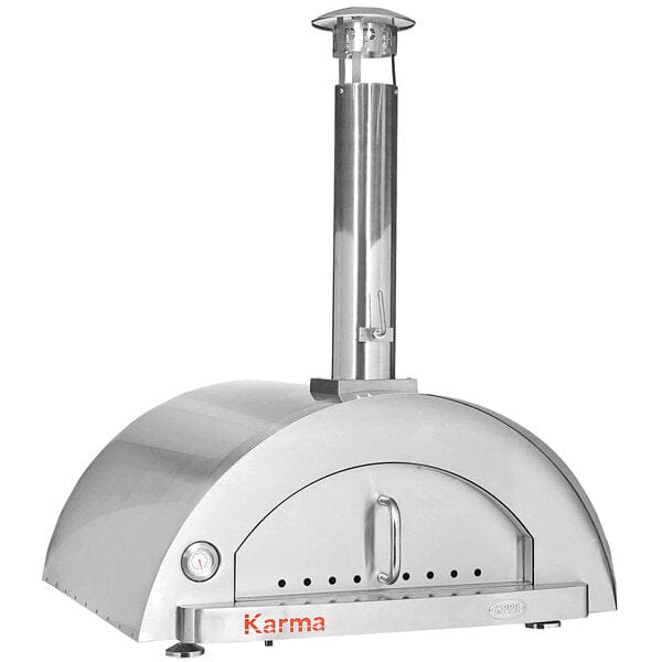 WPPO Karma 42 Inch Stainless Steel Wood Fired Countertop Pizza Oven Full View