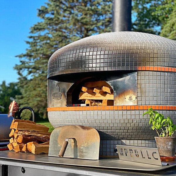 WPPO Lava Professional Digital Wood Fired Oven with Convection Fan in Outdoor Setting